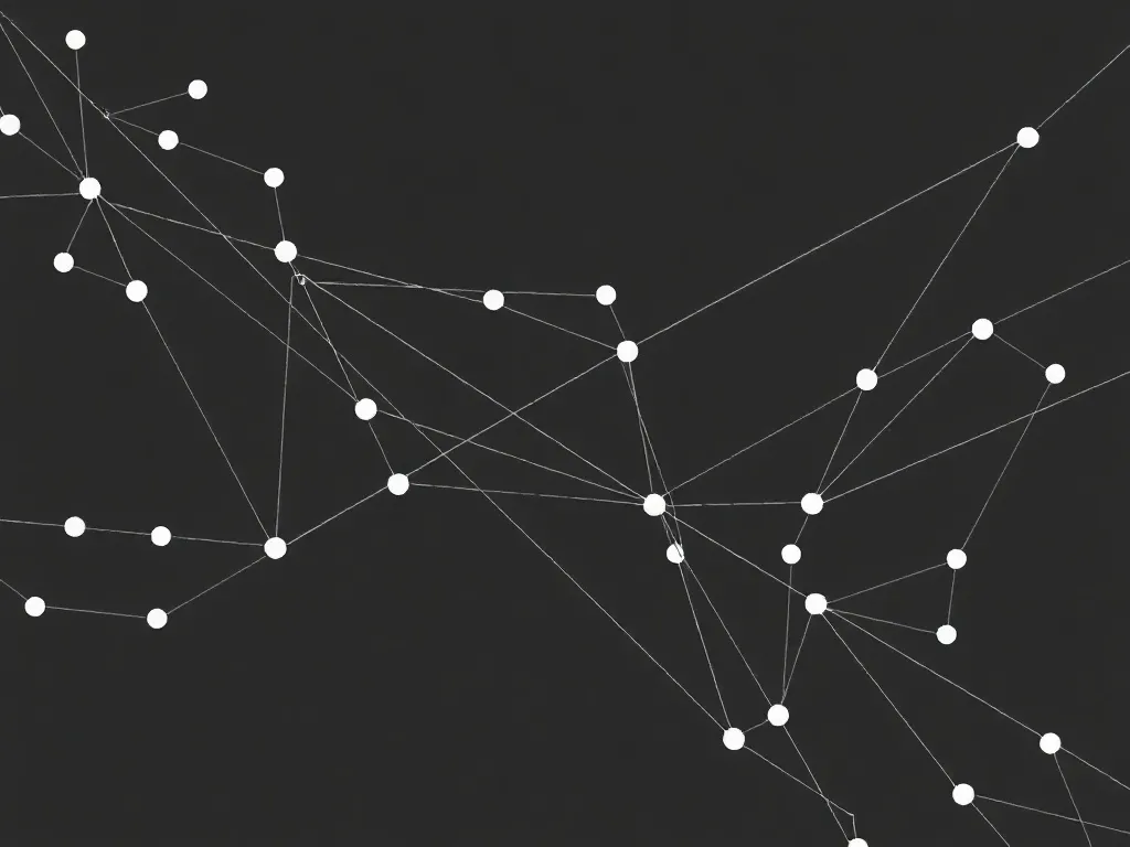 Abstract geometric pattern of lines and dots representing a